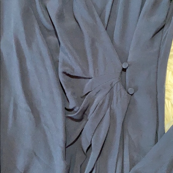 SOLD! Maje Renie Crepe Navy Wrap Dress M NWT - Picture 3 of 9